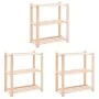 3-level shelf, 3 units, solid pine wood, 150 kg by vidaXL, Industrial shelving - Ref: Foro24-3051118, Price: 136,95 €, Discou...