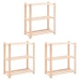 3-stöckiges Regal 3 Stück Massives Zirbenholz 150 kg von vidaXL, Industrieregale - Ref: Foro24-3051118, Preis: 114,91 €, Raba...