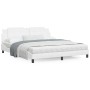 Bed frame with LED light white synthetic leather 180x200cm by vidaXL, Beds and slatted bases - Ref: Foro24-3214125, Price: 24...