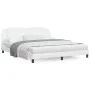 Bed frame with LED light white synthetic leather 180x200cm by vidaXL, Beds and slatted bases - Ref: Foro24-3214125, Price: 24...
