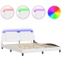 Bettgestell mit LED-Licht, Kunstleder weiß, 180x200cm von vidaXL, Betten und Lattenroste - Ref: Foro24-3214125, Preis: 243,86...