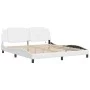 Bed frame with LED light white synthetic leather 180x200cm by vidaXL, Beds and slatted bases - Ref: Foro24-3214125, Price: 24...