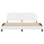 Bed frame with LED light white synthetic leather 180x200cm by vidaXL, Beds and slatted bases - Ref: Foro24-3214125, Price: 24...