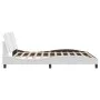 Bed frame with LED light white synthetic leather 180x200cm by vidaXL, Beds and slatted bases - Ref: Foro24-3214125, Price: 24...