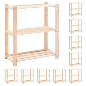 Shelving 3 levels 10 units solid pine wood 150 kg by vidaXL, Industrial shelving - Ref: Foro24-3051120, Price: 421,25 €, Disc...