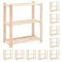 Shelving 3 levels 10 units solid pine wood 150 kg by vidaXL, Industrial shelving - Ref: Foro24-3051120, Price: 419,16 €, Disc...