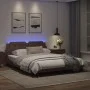 Bed frame with LED lights brown PE leather 160x200 cm by vidaXL, Beds and slatted bases - Ref: Foro24-3214119, Price: 233,63 ...