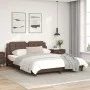Bed frame with LED lights brown PE leather 160x200 cm by vidaXL, Beds and slatted bases - Ref: Foro24-3214119, Price: 233,63 ...