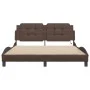 Bed frame with LED lights brown PE leather 160x200 cm by vidaXL, Beds and slatted bases - Ref: Foro24-3214119, Price: 233,63 ...