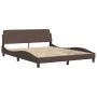 Bed frame with LED lights brown PE leather 160x200 cm by vidaXL, Beds and slatted bases - Ref: Foro24-3214119, Price: 233,63 ...
