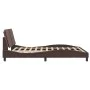Bed frame with LED lights brown PE leather 160x200 cm by vidaXL, Beds and slatted bases - Ref: Foro24-3214119, Price: 233,63 ...