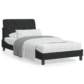 Bed frame with black velvet headboard 100x200 cm by vidaXL, Beds and slatted bases - Ref: Foro24-3207907, Price: 129,51 €, Di...