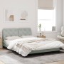 Light gray velvet bed frame with headboard 120x200cm by vidaXL, Beds and slatted bases - Ref: Foro24-3207911, Price: 168,63 €...
