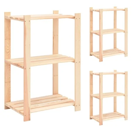Shelving 3 levels 3 units solid pine wood 150 kg by vidaXL, Industrial shelving - Ref: Foro24-3051122, Price: 126,70 €, Disco...