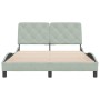 Light gray velvet bed frame with headboard 120x200cm by vidaXL, Beds and slatted bases - Ref: Foro24-3207911, Price: 168,63 €...