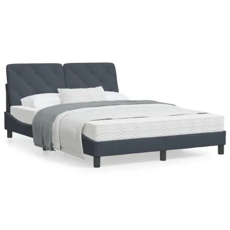 Dark gray velvet bed frame with headboard 140x190 cm by vidaXL, Beds and slatted bases - Ref: Foro24-3207918, Price: 191,20 €...