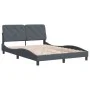Dark gray velvet bed frame with headboard 140x190 cm by vidaXL, Beds and slatted bases - Ref: Foro24-3207918, Price: 191,20 €...