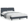 Dark gray velvet bed frame with headboard 140x200 cm by vidaXL, Beds and slatted bases - Ref: Foro24-3207924, Price: 194,36 €...