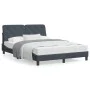 Dark gray velvet bed frame with headboard 140x200 cm by vidaXL, Beds and slatted bases - Ref: Foro24-3207924, Price: 194,66 €...