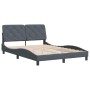 Dark gray velvet bed frame with headboard 140x200 cm by vidaXL, Beds and slatted bases - Ref: Foro24-3207924, Price: 194,36 €...