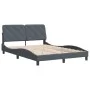 Dark gray velvet bed frame with headboard 140x200 cm by vidaXL, Beds and slatted bases - Ref: Foro24-3207924, Price: 194,66 €...