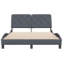 Dark gray velvet bed frame with headboard 140x200 cm by vidaXL, Beds and slatted bases - Ref: Foro24-3207924, Price: 194,36 €...