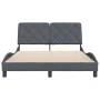 Dark gray velvet bed frame with headboard 140x200 cm by vidaXL, Beds and slatted bases - Ref: Foro24-3207924, Price: 194,66 €...