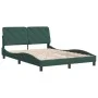 Dunkelgrüner Samtbettrahmen mit Kopfteil 140x200 cm von vidaXL, Betten und Lattenroste - Ref: Foro24-3207926, Preis: 221,31 €...