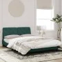 Dunkelgrüner Samtbettrahmen mit Kopfteil 140x200 cm von vidaXL, Betten und Lattenroste - Ref: Foro24-3207926, Preis: 221,31 €...