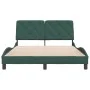 Dunkelgrüner Samtbettrahmen mit Kopfteil 140x200 cm von vidaXL, Betten und Lattenroste - Ref: Foro24-3207926, Preis: 221,31 €...