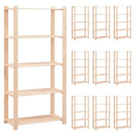 Shelving 5 levels 10 units solid pine wood 250 kg by vidaXL, Industrial shelving - Ref: Foro24-3051116, Price: 663,91 €, Disc...