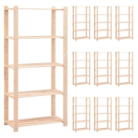 Regal 5 Ebenen 10 Einheiten massives Kiefernholz 250 kg von vidaXL, Industrieregale - Ref: Foro24-3051116, Preis: 663,91 €, R...