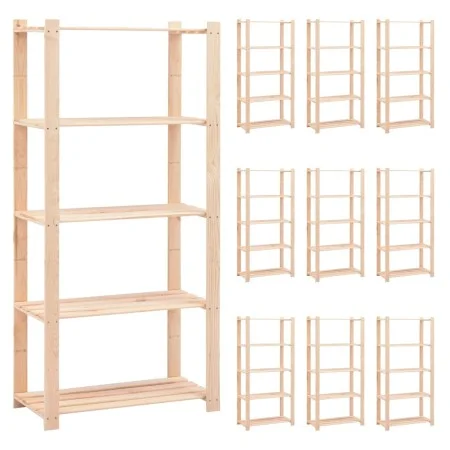Shelving 5 levels 10 units solid pine wood 250 kg by vidaXL, Industrial shelving - Ref: Foro24-3051116, Price: 968,86 €, Disc...