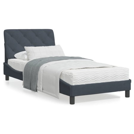 Dark gray velvet bed frame with LED lights 90x190 cm by vidaXL, Beds and slatted bases - Ref: Foro24-3213826, Price: 161,69 €...