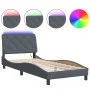 Dark gray velvet bed frame with LED lights 90x190 cm by vidaXL, Beds and slatted bases - Ref: Foro24-3213826, Price: 161,34 €...