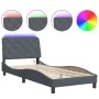 Dark gray velvet bed frame with LED lights 90x200 cm by vidaXL, Beds and slatted bases - Ref: Foro24-3213832, Price: 159,55 €...