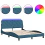 Bettgestell aus blauem Samt mit LED-Leuchten, 140 x 190 cm von vidaXL, Betten und Lattenroste - Ref: Foro24-3213853, Preis: 2...