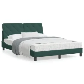Dark green velvet bed frame with lights 140x200 cm by vidaXL, Beds and slatted bases - Ref: Foro24-3213858, Price: 233,94 €, ...