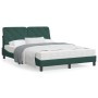 Estructura de cama con luces terciopelo verde oscuro 140x200 cm de vidaXL, Camas y somieres - Ref: Foro24-3213858, Precio: 20...