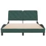Estructura de cama con luces terciopelo verde oscuro 140x200 cm de vidaXL, Camas y somieres - Ref: Foro24-3213858, Precio: 23...