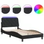 Black velvet bed frame with LED lights 100x200 cm by vidaXL, Beds and slatted bases - Ref: Foro24-3213839, Price: 136,35 €, D...
