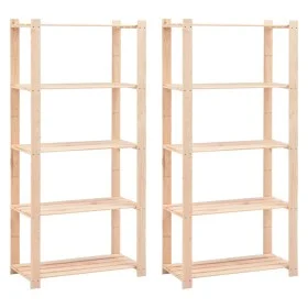 Estantería 5 niveles 2 unidades madera pino maciza 250 kg de vidaXL, Estanterías industriales - Ref: Foro24-3051113, Precio: ...