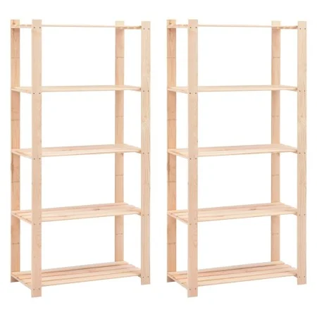 5-stöckiges Regal 2 Stück massives Zirbenholz 250 kg von vidaXL, Industrieregale - Ref: Foro24-3051113, Preis: 184,50 €, Raba...