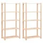 5-level shelf, 2 units, solid pine wood, 250 kg by vidaXL, Industrial shelving - Ref: Foro24-3051113, Price: 185,18 €, Discou...