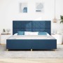 Estructura de cama con cabecera Azul 200 x 200 cm tela