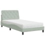 Bett mit hellgrauer Samtmatratze 100x200 cm von vidaXL, Betten und Lattenroste - Ref: Foro24-3208640, Preis: 289,53 €, Rabatt: %