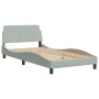 Bett mit hellgrauer Samtmatratze 100x200 cm von vidaXL, Betten und Lattenroste - Ref: Foro24-3208640, Preis: 289,53 €, Rabatt: %