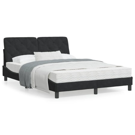 Bett mit schwarzer Samtmatratze 140x190 cm von vidaXL, Betten und Lattenroste - Ref: Foro24-3208654, Preis: 383,47 €, Rabatt: %