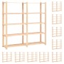 Estantería 5 niveles 10 unidades madera pino maciza 500 kg