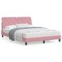 Bed with pink velvet mattress 140x200 cm by vidaXL, Beds and slatted bases - Ref: Foro24-3208663, Price: 413,20 €, Discount: %